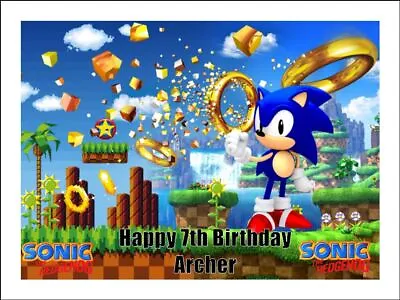 $10.38 • Buy SONIC THE HEDGEHOG Cake Toppers Edible Icing Image Birthday Decoration #2