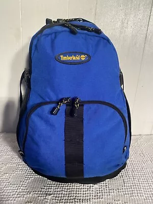 Timberland Black And Blue Backpack Bookbag 3 Pockets 16”x12”10” • $31.50