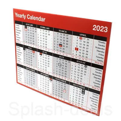 £2.89 • Buy 2023 Yearly Desk Wall Calendar - 250mm X 205mm Year View - Desk Stand Wall Hook