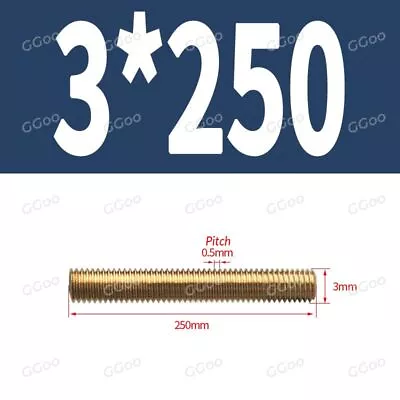 M2 M3 M4 M5 M6 M8 M10 M12 M14 To M20 BRASS THREADED ROD FULL THREAD STUDDING BAR • £2.39