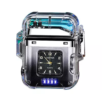 Windproof Waterproof Double Arc Plasma Lighter Watch LED Display USB Rechargeabl • $20.19