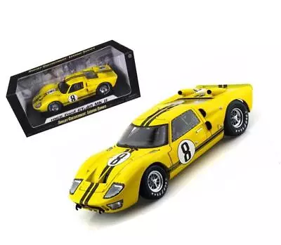 1966 Ford GT-40 MK II #8 Yellow With Black Stripes 1/18 Diecast Model Car By • $89.22