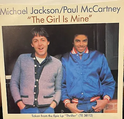 MICHAEL JACKSON PAUL McCARTNEY The Girl Is Mine NM 7  1982 Thriller Quincy Jones • $10.99