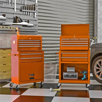 8-Drawer Rolling Tool Chest Tool Box Tool Storage Cabinet With Wheels Orange • $218.79