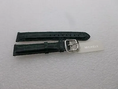 Genuine Michele 16mm Dark Green Alligator  Watch Band Strap NEW • $27.77