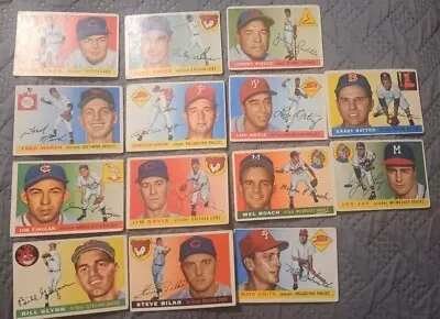 1955 Topps Baseball Cards - 14 Card Lot • $46.99
