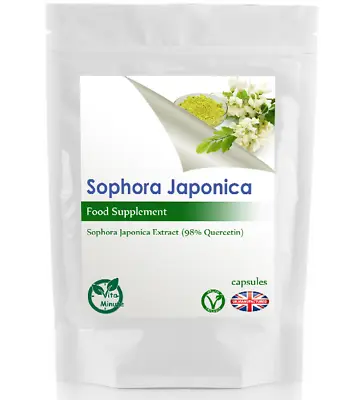 Sophora Japonica 500mg (30/60/90/120/180 Capsules) Natural 98% Quercetin UK (V) • £5.99