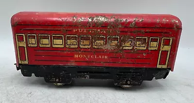 Vintage Marx Lines O Gauge Pullman Red Passenger Montclair *Rough* • $14.99