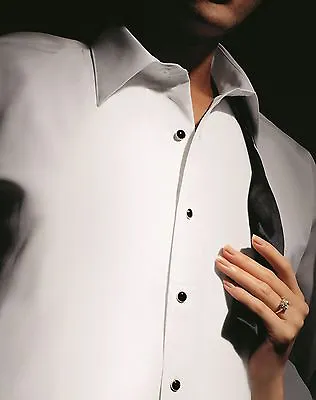 WHITE MICROFIBER DRESS SHIRT - Men's Small (14.5'') To Size 4X (21-22'') • $7.99