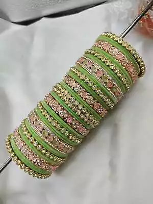 Bollywood Indian Traditional Bridal Ethnic Chuda Bangle Set Wedding Jewellery • $27.56