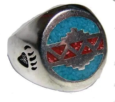 Quality NATIVE RUG DESIGN  BR98R  Jewelry RINGS Mens Womens BIKER SILVER NEW • $9.95