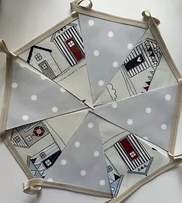 Handmade Oilcloth Bunting - Garden/Home Seaside - 2 Meters Double Sided • £16.50