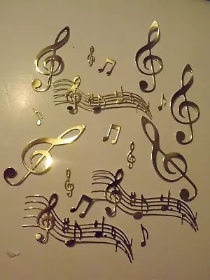 17 Die Cuts Music Notes Cut In Quality  Mirror Card C579 • £1.55