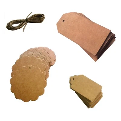 £1.49 • Buy Gift Tags Rectangle  Flower Kraft Card Pack Of 5 10 Or 100 Tags  UK Stockist