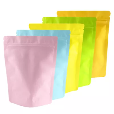 Matte Foil Self Standing Bags With Zipper Seal Food-Safe Snack Packaging Bags • $24.99