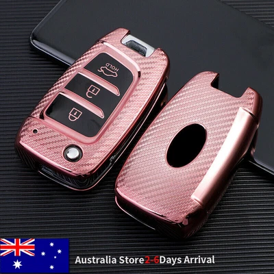 $29.99 • Buy TPU Flip Key Cover Case Fob Shell Skin For Hyundai I30 I35 I40 Solaris Kona Pink