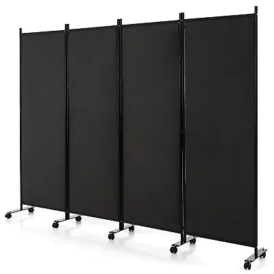 Giantex 4-Panel Folding Room Divider Rolling Privacy Screen Lockable Wheels • $79.95