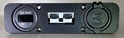 50a Anderson Plug Dual 4.2a Usb Charger Socket + Voltage Meter Flush Mount Au • $38.95