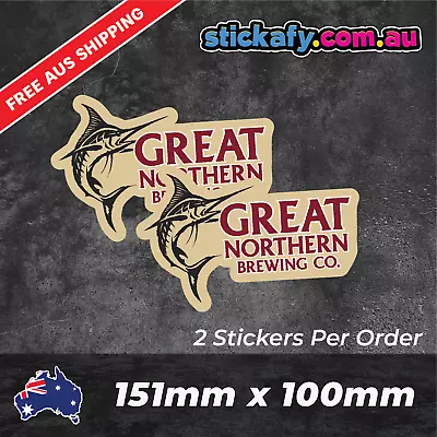 Great Northern Beer Stickers (x2) Funny Laptop Car Window Bumper 4x4 Ute Decal • $4.95