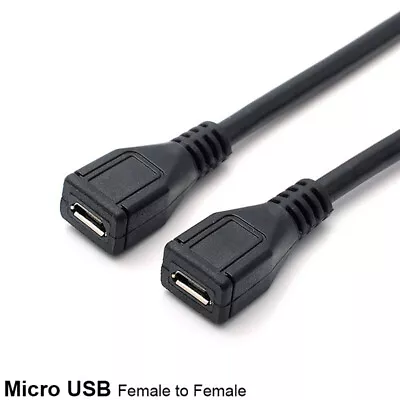 Micro USB Female To Female Extension Extender Data Sync Charging Cable Adapt CW • $1.79