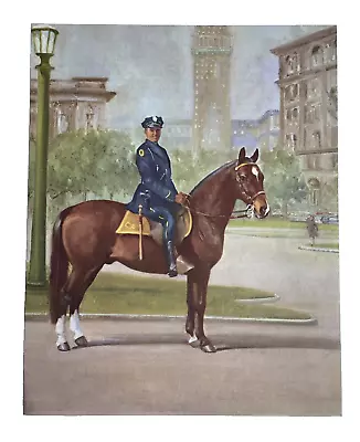 WESLEY DENNIS Book Print Illustration Morgan Horse Mounted Police Policeman Vtg • $14.99