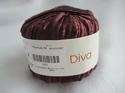 Muench Yarns DIVA Gorgeous Italian Ribbon With Glass Beads 5303 Royal Burgundy • $15.99