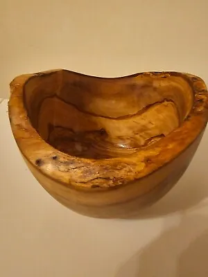 Olive Wood Bowl Serving Dipping Nuts Olive Wood Bowl 18cmx18cm Deep 14cm H.p • £17