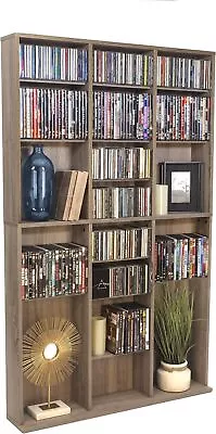 Media Storage Cabinet Game Movie Video Organizer CD DVD Tower Stand Shelf Rack • $77.27