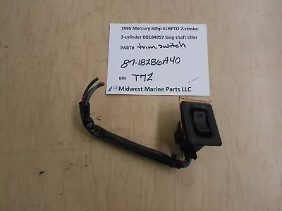 87-18286A40 Mercury 1995 60hp ELHPTO Outboard Trim Switch T72 • $18