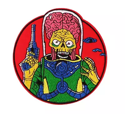 Mars Attacks Martian Alien Movie Round LARGE Embroidered Iron On Patch  - NEW • $4.95