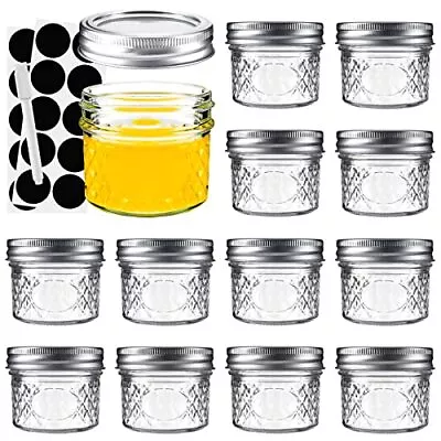 Mini Glass JarsCanning Jars 4 Oz With Lids Small Glass Jars Ideal For Food ... • $29.22