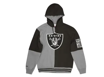Mitchell And Ness Split Coulor Hoody Oakland Raiders New Grey Black • £85.72