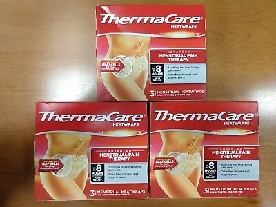 3 Boxes Of 3: ThermaCare Menstrual Heating Pad Pain Relief (Exp 5/25) 0029 -R6P6 • $23.99