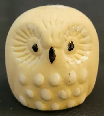 VINTAGE ~ Miniature Hand Made & Painted Clay Pottery Tan Owl W/White Accent (B) • $8.27