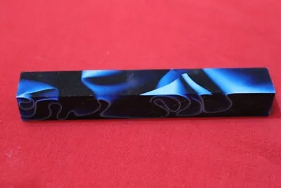 1 Acrylic Pen Blank Wood Turning Pen Making Dark Blue And Blue Swirl Blank • £4.95