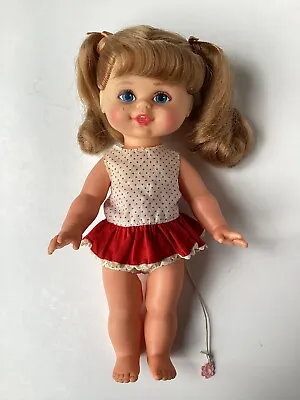 Vintage 1967 Mattel BUFFY Talking Doll MUTE Family Affair Red Dress Small Talk • $15.99