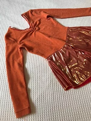 L Child’s Orange Metallic Sparkle Ice Skating Dress • £4.99