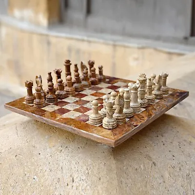 Marble Chess Set Handmade With 30cm X 30cm Chess Board And 32 Chess Pieces • $150