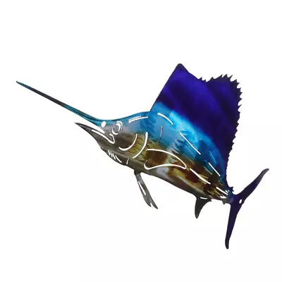  Large Metal Sailfish Wall Decor Iron Art Sculpture Fish Decoration For Fence • £15.79