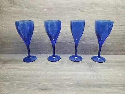 Vtg Set Of 4 Mikasa Cobalt Blue Glasses • $29.99