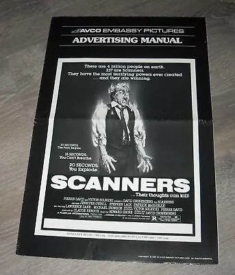 Scanners 1980 Promo Movie Pressbook David Cronenberg Sci-fi Michael Ironside • $33.50