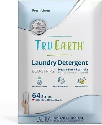 Tru Earth Eco-Strips Platinum (Fresh Linen) -  64 Loads Heavy Laundry Detergent • $14.99