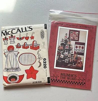 McCall's 6320 & Mumm's The Word 2 Patterns Christmas Ornaments Decorations • $11.70