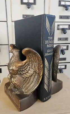 Brass Bald Eagle Bookends 1776 Colonial Philadelphia Manufacturing Co Vintage • $65