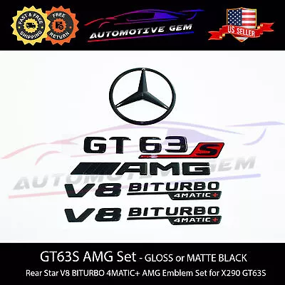 GT63S AMG V8 BITURBO 4MATIC+ Star Emblem Black Badge Combo Set Mercedes X290 • $149.99