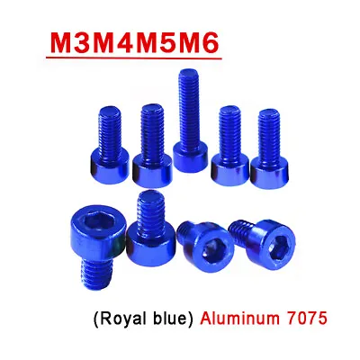 Aluminum Alloy M3 M4 M5 M6 Allen Bolt Socket Cap Screws Hex Head Royal Blue • $2.05