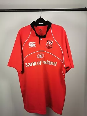 Canterbury Ulster Rugby 2007-08 Away Shirt Jersey Red Size XL Mens • £39