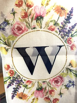 New Monogram Initial W Garden Floral Flag • $9.99