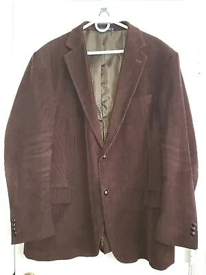 DOCKERS BROWN Cotton Herringbone Corduroy BLAZER SPORT COAT JACKET  Sz 48L • $29.99