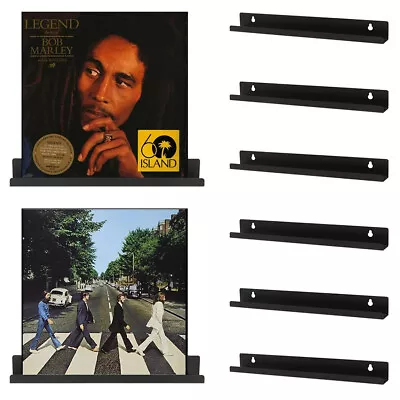 6Pcs LP Album Display Shelf Wall Metal Record CD Rack Mgazine Floating Shelf • £15.95